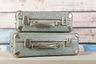 Vintage travel with old suitcases