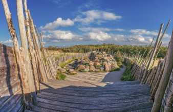 View from inside the ship Amager Ark Amagerarken in Naturcenter Amager park in Copenhagen, Denmark,