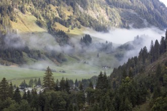View from the high alpine road into the valley