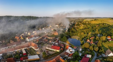 Cloud of smoke over Güntersberge holiday home on fire