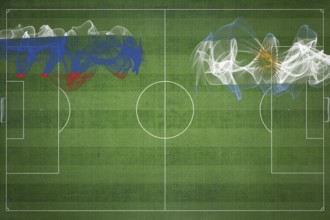 Russia vs Argentina Soccer Match, national colors, national flags, soccer field, football game,