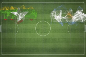 Myanmar vs Argentina Soccer Match, national colors, national flags, soccer field, football game,