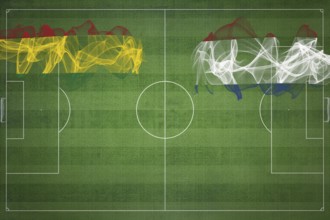 Bolivia vs Netherlands Soccer Match, national colors, national flags, soccer field, football game,