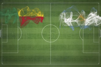 Benin vs Argentina Soccer Match, national colors, national flags, soccer field, football game,