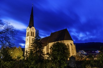 Waasenkirche, blue hour, Leoben, Styria, Austria, Europe