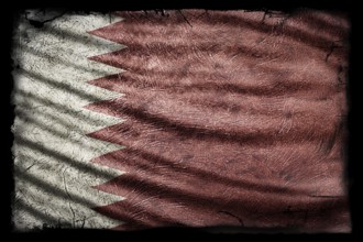 Qatar Flag, Grunge Texture Background