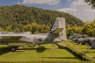 Daejeon, South Korea. September 19, 2019: Grumman S-2e tracker aircraft along with other military