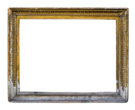 Isolated Grungy Rustic Ornate Peeling Gold Colored Art Frame
