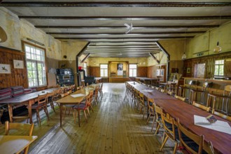 Historic ballroom in the Gasthof Adler, heritage-protected historic country inn, built around the