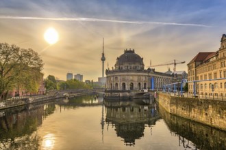 Berlin sunrise city skyline at Museum Island and Berline TV Tower, Berlin, Germany, Europe