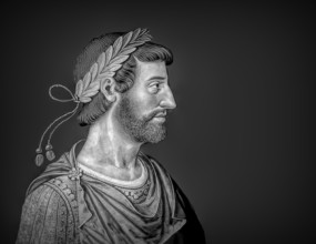 Hadrian or Publius Aelius Hadrianus Augustus, 76 - 138, Roman emperor, digitally edited