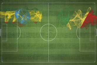 Ethiopia vs Congo Soccer Match, national colors, national flags, soccer field, football game,
