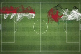 Monaco vs Palestine Soccer Match, national colors, national flags, soccer field, football game,