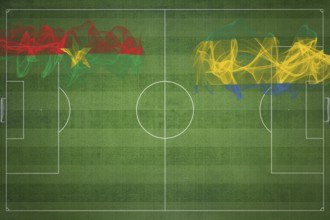 Burkina Faso vs Gabon Soccer Match, national colors, national flags, soccer field, football game,
