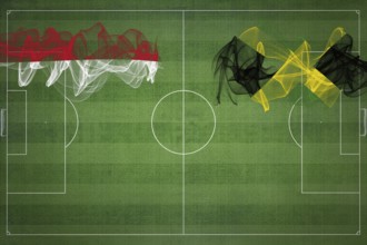 Monaco vs Jamaica Soccer Match, national colors, national flags, soccer field, football game,