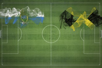 San Marino vs Jamaica Soccer Match, national colors, national flags, soccer field, football game,