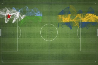 Djibouti vs Sweden Soccer Match, national colors, national flags, soccer field, football game,