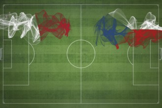 Malta vs Czech Republic Soccer Match, national colors, national flags, soccer field, football game,