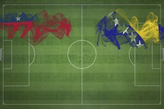 Samoa vs Bosnia and Herzegovina Soccer Match, national colors, national flags, soccer field,