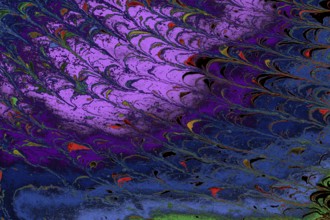 Ebru marble conch effect surface pattern design for print