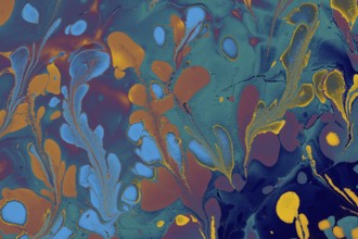 Abstract marbling floral pattern for fabric, tile design. background texture