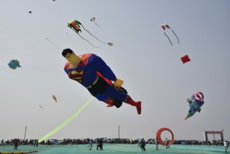International Kite Festival, Tithal, Valsad, Gujarat, India, Asia