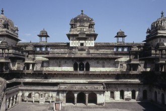 Structure of Jahangir Mahal, Orchha, Madhya Pradesh, India, Asia