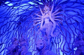 Idol of Goddess on Durga Puja festival, Kolkata, West Bengal, India, Asia