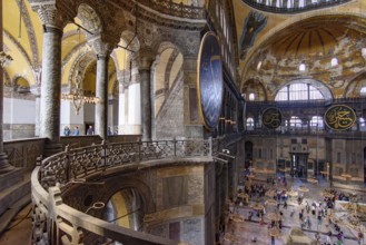 Interior of Hagia Sophia, former Orthodox cathedral and Ottoman imperial mosque, in Istanbul,