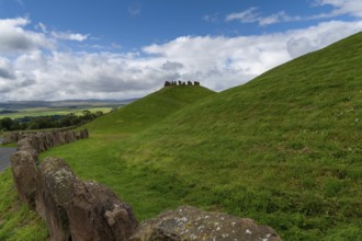 View of the Andromeda hill with stone circle in the Crawick Multiverse in Dumfries and Galloway