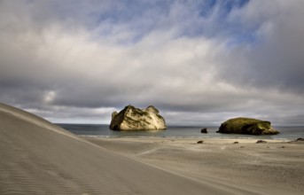 Farewell Spit New Zealand beach Rock haystacks