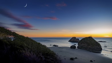 Beautiful Sunset Over Trinidad, California, Color Image