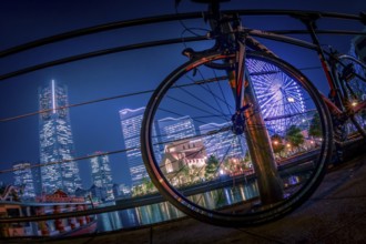 Yokohama Cycling night (road bike). Shooting Location: Yokohama-city kanagawa prefecture