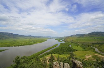 Summer hike in the most beautiful natural places of Buryatia, stop by the river