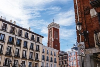 Madrid, Spain, May 8, 2021: Square of Santa Cruz in historical centre of Madrid, Europe