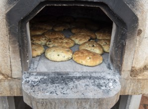 Fresh tasty healthy and delicious homemade olive pies cooked on the traditional clay oven in at a