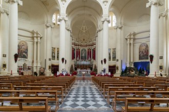 Xewkija, Malta, 20 December, 2023: interior view of the Saint John the Baptist Church on Gozo