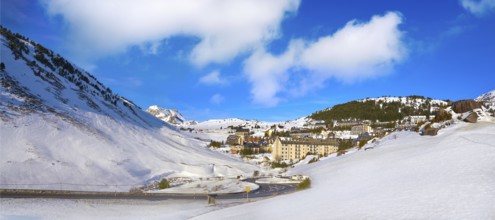 Candanchu skyline in Huesca on Pyrenees at Spain