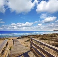Cullera Dosel beach Mediterranean sea in Valencia of Spain
