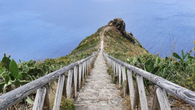 Stairway at Cristo Rei to Ponta do Garajau on the southern tip of Madeira