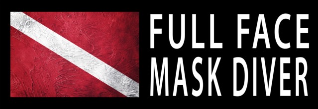 Full Face Mask Diver, Diver Down Flag, Scuba flag, Scuba Diving