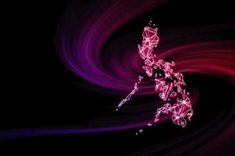 Map of Philippines, Polygonal mesh line map, modern map