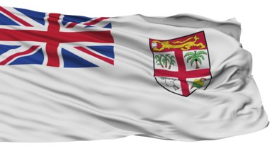 Fiji Naval Ensign Flag, Isolated On White Background