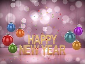 Happy new year, This is a computer generated and 3d rendered picture