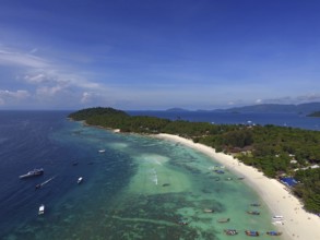Aerial view on tropical Ko Lipe island in the Andaman Sea, Thailand, Asia