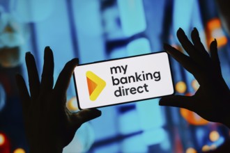In this photo illustration, the My Banking Direct logo is displayed on a smartphone screen