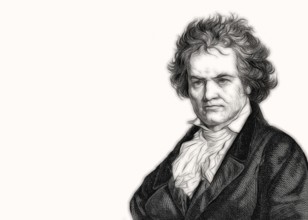 Ludwig van Beethoven, 1770 -1827, German composer, digitally altered