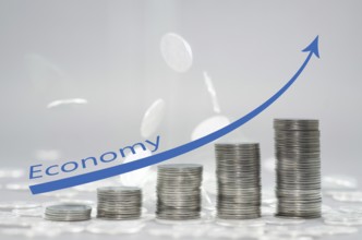 Great concept of savings, economy, pile of coins