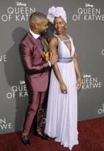 David Oyelowo and Lupita Nyong'o at the Los Angeles premiere of 'Queen Of Katwe' held at the El