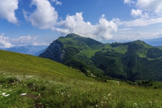 Panoramic view of the Monte Baldo mountains on Lake Garda in Italy